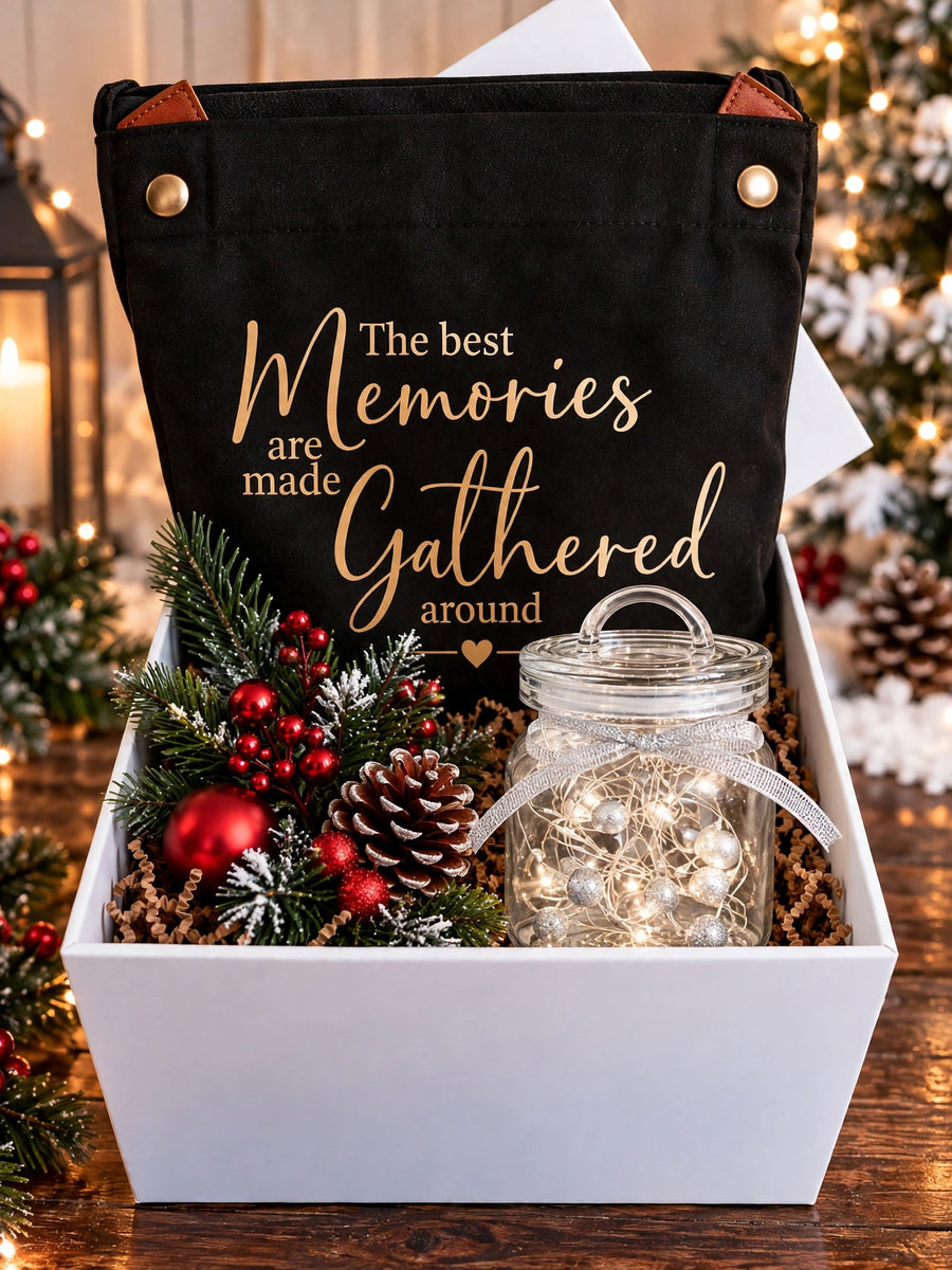Holiday Apron and Lighted Vessel Gift Set